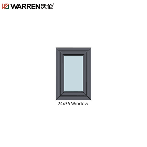 24x36 Push-out Casement Aluminium Triple Glazing Gray Insulated Window Interior