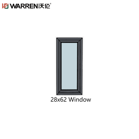 28x62 Inward Opening Aluminium Full Glass Brown Energy Efficient Window Replacement