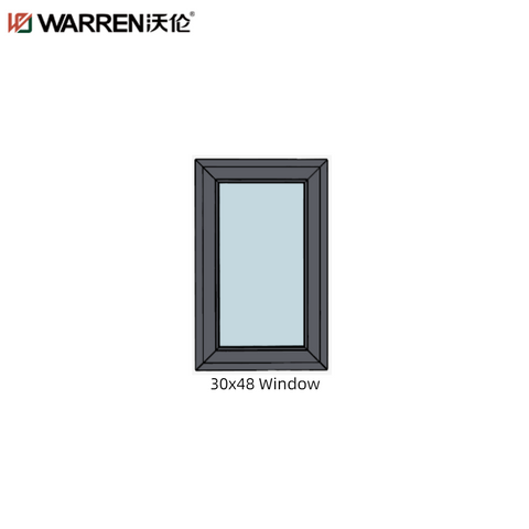 30x48 Tilt And Turn Aluminium Low E Double Glazed Brown Standard House Window With Screen