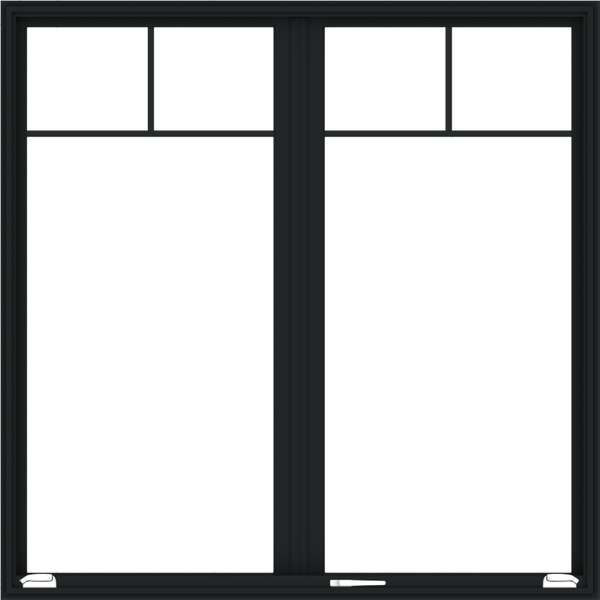 72x72 (71.5 x 71.5 inch) Black Aluminum French Window with Fractional Grille
