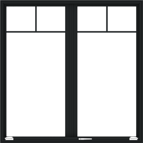 72x72 (71.5 x 71.5 inch) Black Aluminum French Window with Fractional Grille