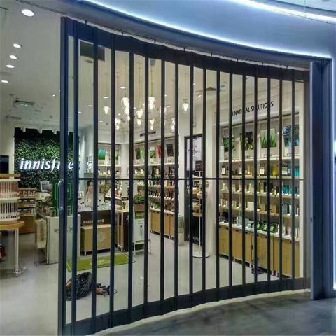 12*7 feet 300mm slat width polycarbonate folding door polycarbonate sliding door for mall on China WDMA