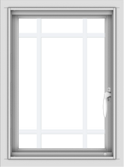 WDMA 18x24 (17.5 x 23.5 inch) Vinyl uPVC White Push out Casement Window with Prairie Grilles