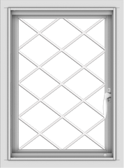 WDMA 18x24 (17.5 x 23.5 inch) Vinyl uPVC White Push out Casement Window without Grids with Diamond Grills