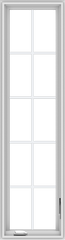 WDMA 18x66 (17.5 x 65.5 inch) White Vinyl uPVC Crank out Casement Window with Colonial Grids