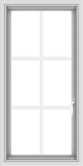 WDMA 20x40 (19.5 x 39.5 inch) Vinyl uPVC White Push out Casement Window with Colonial Grids