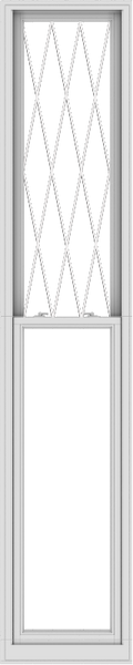 WDMA 24x120 (23.5 x 119.5 inch)  Aluminum Single Double Hung Window with Diamond Grids