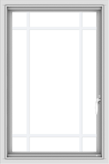 WDMA 24x36 (23.5 x 35.5 inch) Vinyl uPVC White Push out Casement Window with Prairie Grilles