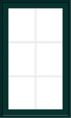 WDMA 24x40 (23.5 x 39.5 inch) Oak Wood Green Aluminum Push out Awning Window with Colonial Grids Exterior