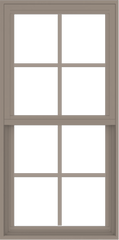 WDMA 24x48 (23.5 x 47.5 inch) Vinyl uPVC Brown Single Hung Double Hung Window with Colonial Grids Exterior