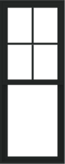 WDMA 24x60 (23.5 x 59.5 inch) Vinyl uPVC Black Single Hung Double Hung Window with Prairie Grids Interior