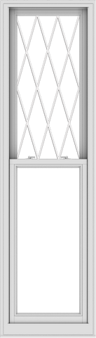 WDMA 24x84 (23.5 x 83.5 inch)  Aluminum Single Double Hung Window with Diamond Grids