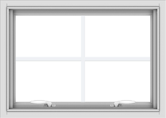 WDMA 28x20 (27.5 x 19.5 inch) White uPVC Vinyl Push out Awning Window with Colonial Grids Interior