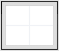 WDMA 28x24 (27.5 x 23.5 inch) White Vinyl uPVC Crank out Awning Window with Colonial Grids Exterior