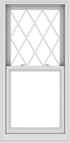 WDMA 28x57 (27.5 x 56.5 inch)  Aluminum Single Double Hung Window with Diamond Grids