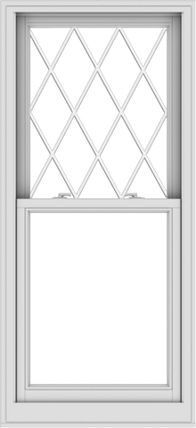 WDMA 28x61 (27.5 x 60.5 inch)  Aluminum Single Double Hung Window with Diamond Grids
