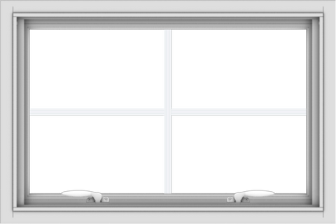 WDMA 30x20 (29.5 x 19.5 inch) White uPVC Vinyl Push out Awning Window with Colonial Grids Interior