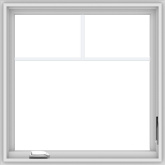 WDMA 30x30 (29.5 x 29.5 inch) White Vinyl uPVC Crank out Casement Window with Fractional Grilles