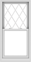 WDMA 30x60 (29.5 x 59.5 inch)  Aluminum Single Double Hung Window with Diamond Grids