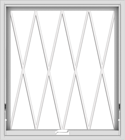 WDMA 32x36 (31.5 x 35.5 inch) White Vinyl uPVC Crank out Awning Window without Grids with Diamond Grills