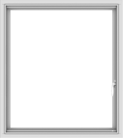 WDMA 32x36 (31.5 x 35.5 inch) White uPVC Vinyl Push out Casement Window with Colonial Grids Interior