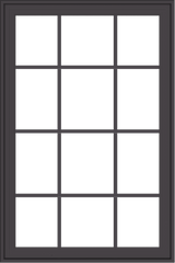 WDMA 32x48 (31.5 x 47.5 inch) Pine Wood Dark Grey Aluminum Crank out Casement Window with Colonial Grids Exterior
