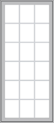 WDMA 32x72 (31.5 x 71.5 inch) Pine Wood Light Grey Aluminum Push out Casement Window with Colonial Grids Exterior