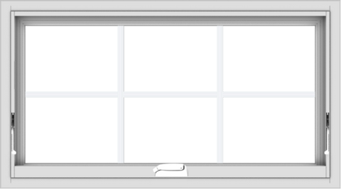 WDMA 36x20 (35.5 x 19.5 inch) White Vinyl uPVC Crank out Awning Window with Colonial Grids Interior