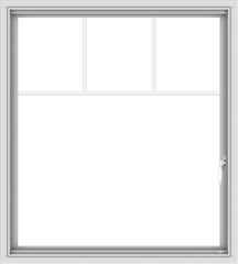 WDMA 36x40 (35.5 x 39.5 inch) White uPVC Vinyl Push out Casement Window with Fractional Grilles