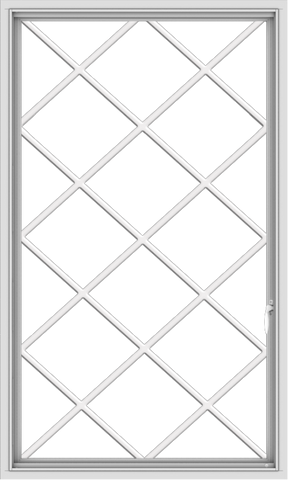 WDMA 36x60 (35.5 x 59.5 inch) White uPVC Vinyl Push out Casement Window without Grids with Diamond Grills