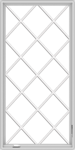 WDMA 36x72 (35.5 x 71.5 inch) White Vinyl UPVC Crank out Casement Window without Grids with Diamond Grills