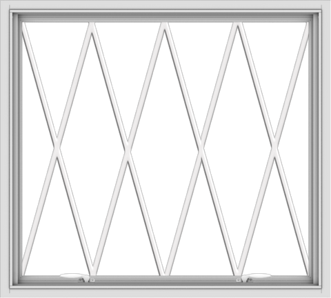 WDMA 40x36 (39.5 x 35.5 inch) White uPVC Vinyl Push out Awning Window without Grids with Diamond Grills