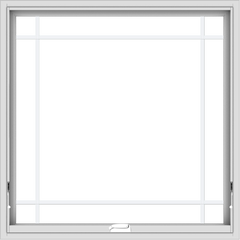 WDMA 40x40 (39.5 x 39.5 inch) White Vinyl uPVC Crank out Awning Window with Prairie Grilles