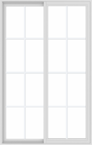 WDMA 42x66 (41.5 x 65.5 inch) Vinyl uPVC White Slide Window with Colonial Grids Exterior