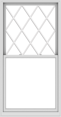 WDMA 44x84 (43.5 x 83.5 inch)  Aluminum Single Double Hung Window with Diamond Grids