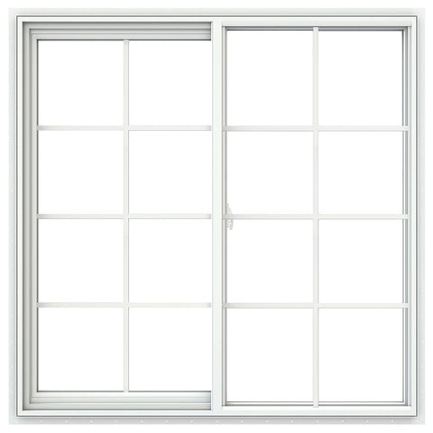 46x46 45x45 White Aluminum/Vinyl Sliding Window With Colonial Grids Grilles