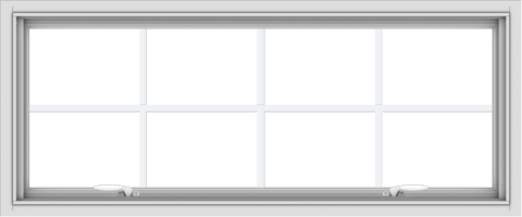 WDMA 48x20 (47.5 x 19.5 inch) White uPVC Vinyl Push out Awning Window with Colonial Grids Interior