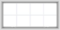WDMA 48x24 (47.5 x 23.5 inch) White uPVC Vinyl Push out Awning Window with Colonial Grids Interior