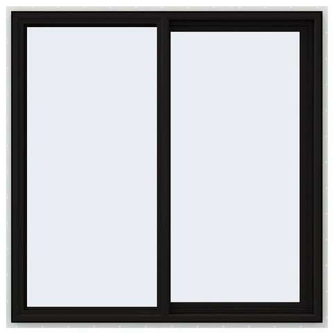 48x48 Black Vinyl Sliding Window With Fiberglass Mesh Screen