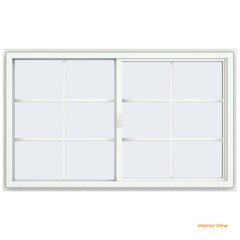 60x36 59.5x35.5 White Vinyl Sliding Window With Colonial Grids Grilles