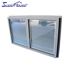 6063-T5 aluminium frame glass windows with blinds in for house on China WDMA