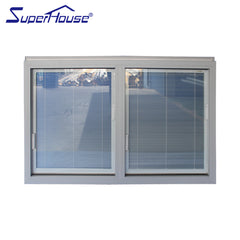 6063-T5 aluminium frame glass windows with blinds in for house on China WDMA