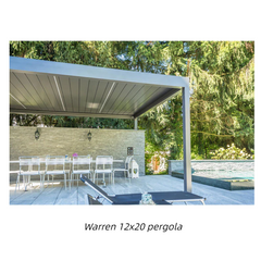 Warren 12x20 waterproof pergola for patio aluminum canopy