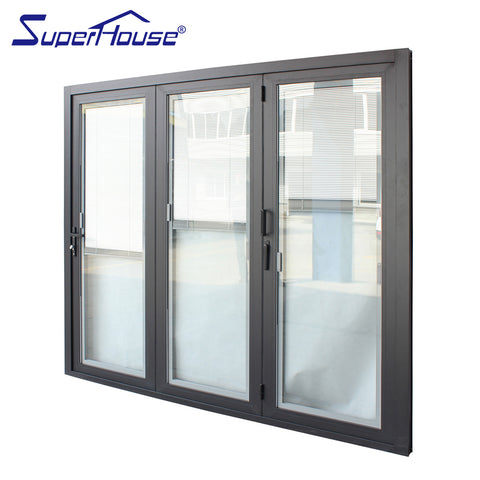 AS2047/CSA/AAMA standard exterior double glass aluminum bi-fold door/aluiminium patio door on China WDMA