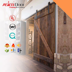 ASICO Hot Sales American Style Solid Oak/ Teak/ Pine Glass Lifting Wood Sliding Barn Door on China WDMA on China WDMA