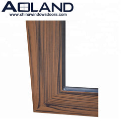 Aluminium side hung wood color double french casement window with AS 2047 on China WDMA