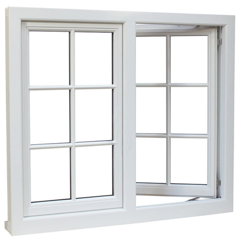Aluminum frame tempered single/double glass swing window with mosquito net on China WDMA
