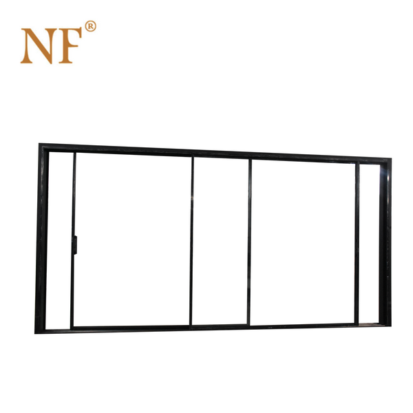 Aluminum grills sliding frameless slim frame large glass window with interlock on China WDMA