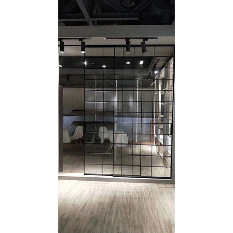 Aluminum profile framed slide door set 3 panel grill single glass sliding patio door price on China WDMA