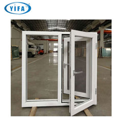 American California oak wooden clad aluminum crank open window casement windows with new design on China WDMA
